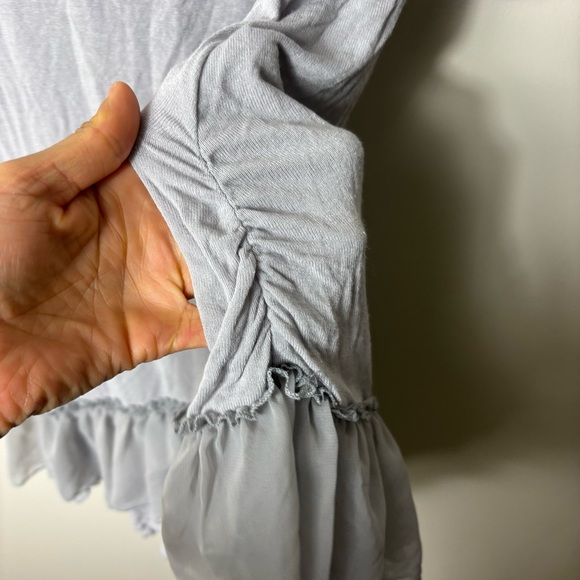 Forla Paris gray ruffles with shell detail feminine midi dress - Picture 7 of 12